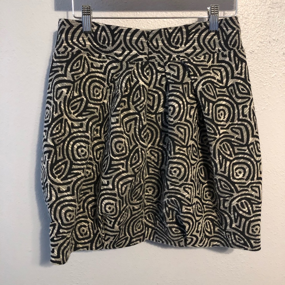 Eva Franco black white ruffled bubble skirt size 0 - Picture 4 of 8